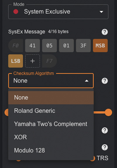 SysEx checksum algorithm